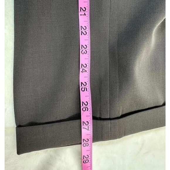 Vtg 80s Oscar De La Renta Wool Dress Pants Sz 35 Tailored Classic Brown - Picture 7 of 7